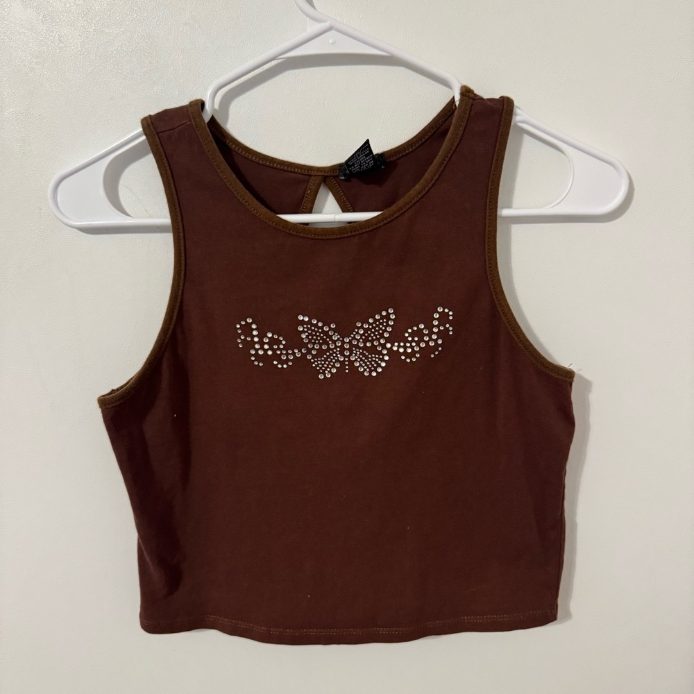 Brown beaded tank